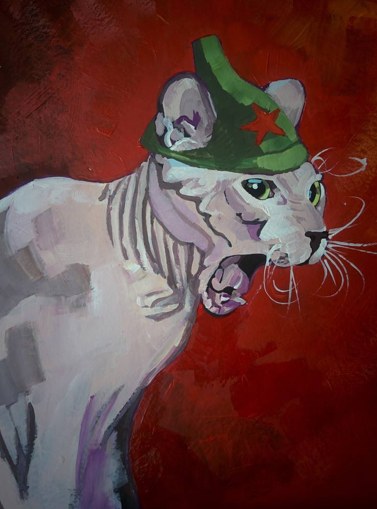 Original Impressionism Animal Painting by Jelena Nova