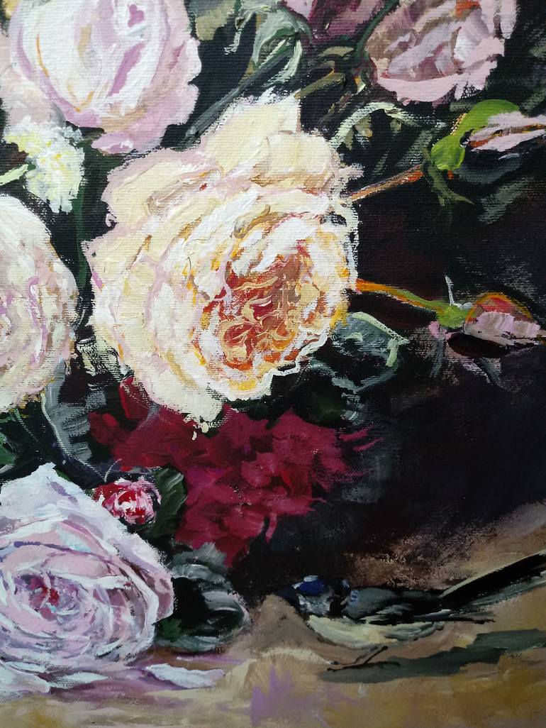 Original Impressionism Floral Painting by Jelena Nova