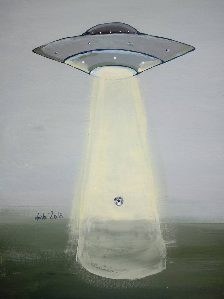 Original Minimalism Outer Space Painting by Jelena Nova