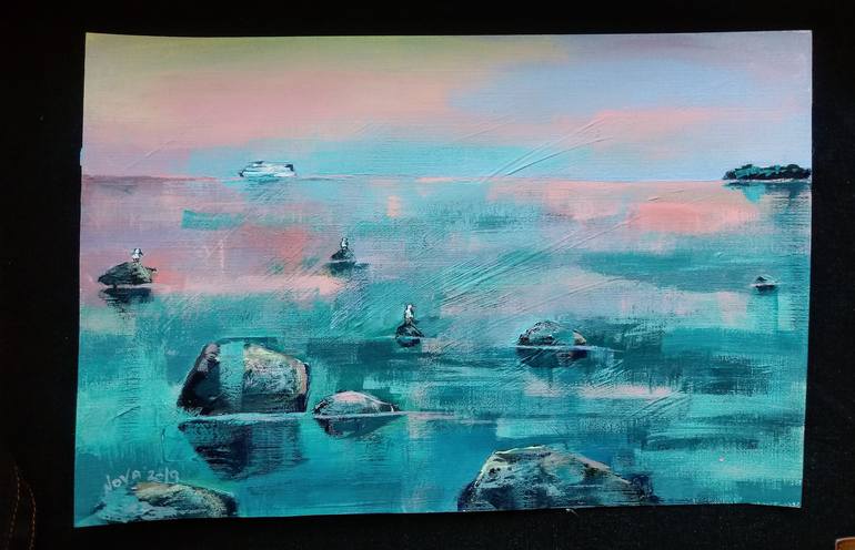 Original Impressionism Seascape Painting by Jelena Nova