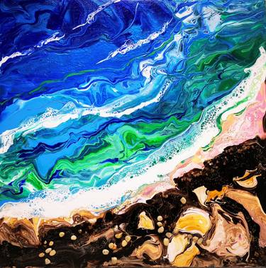 Print of Expressionism Seascape Paintings by Jelena Nova