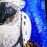 My little siamese kitty has inspired me to paint this one. Not only she rules everyone in our household, but our dear neighbours and specially their cat feel the charms and certainly are ruled by this royalty.