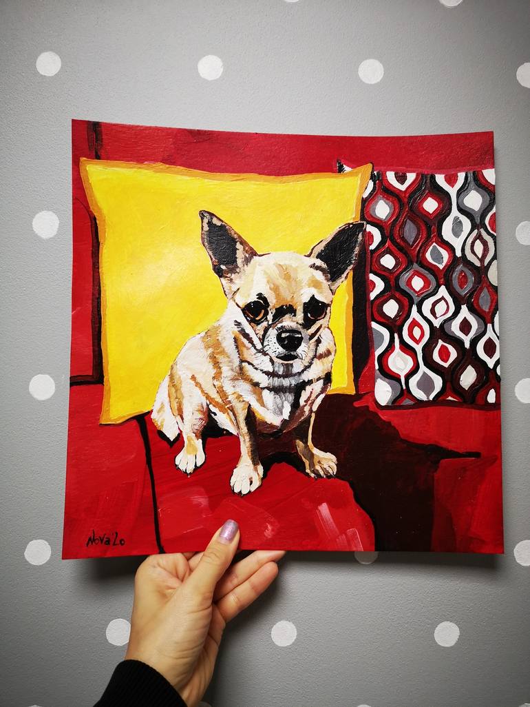 Original Impressionism Dogs Painting by Jelena Nova