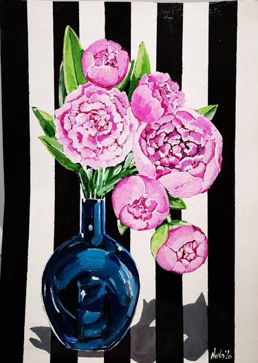 Original Pop Art Floral Paintings by Jelena Nova
