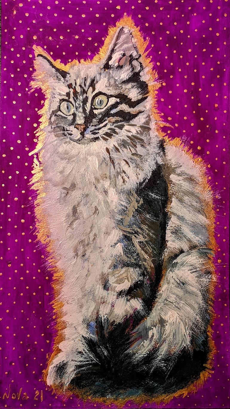Original Cats Painting by Jelena Nova