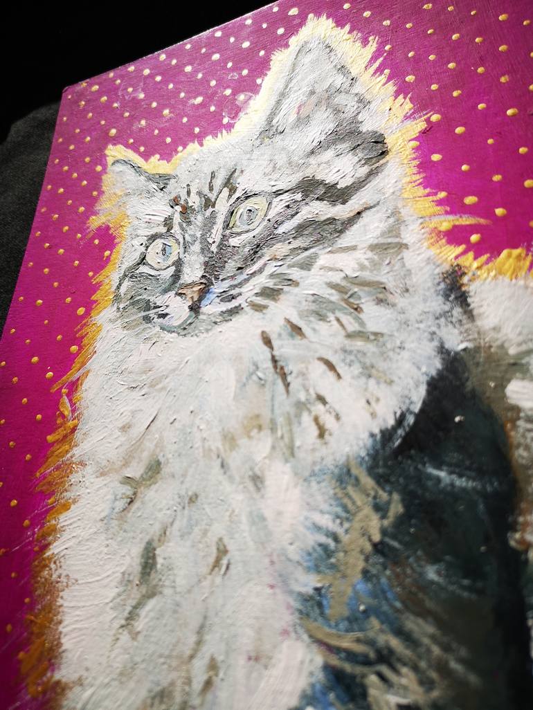 Original Fine Art Cats Painting by Jelena Nova
