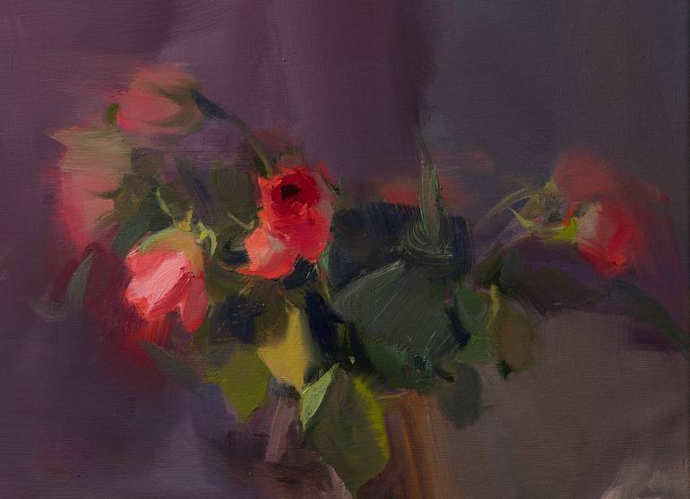 Original Contemporary Floral Painting by Yuri Pysar