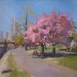 Oil Spring Painting - Frankfurt in Spring by Yuri Pysar