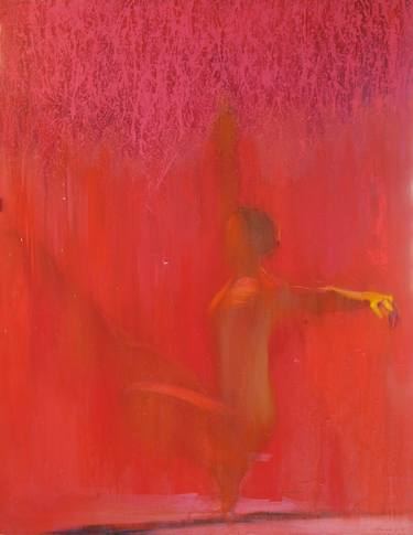 Ballerina Painting - Red Dancer Painting "Libra" thumb
