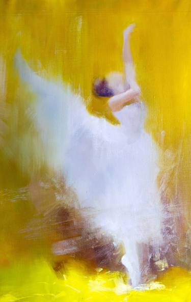Contemporary painting in yellow - Dance in the Sun thumb