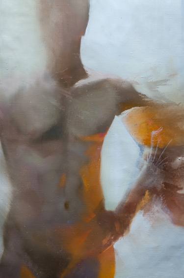 Male nude oil painting - Autumnal Hugs thumb