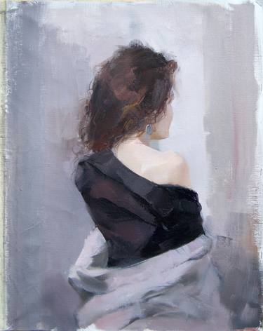 Contemporary Figurative Back Painting - In Black thumb