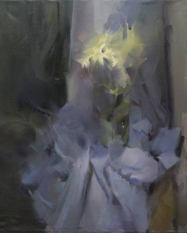 Contemporary abstract still life painting with flowers thumb