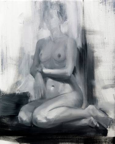 Black and white nude painting - Morning thumb