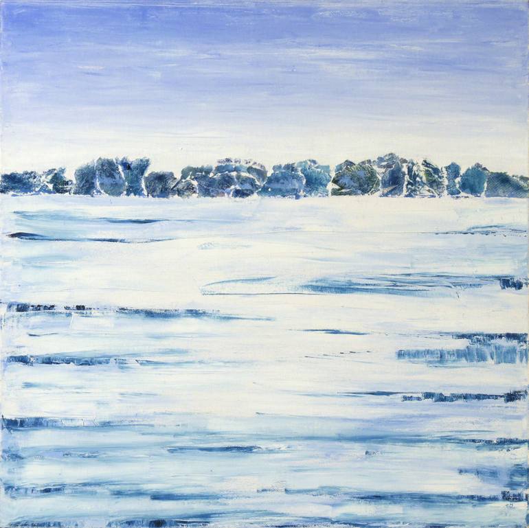 Original Abstract Landscape Painting by Zenia Dimitrakopoulou