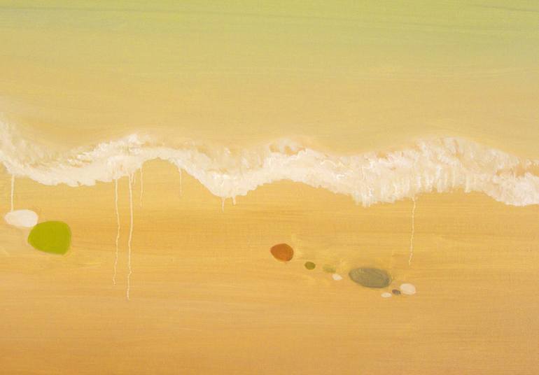 Original Minimalism Beach Painting by Zenia Dimitrakopoulou