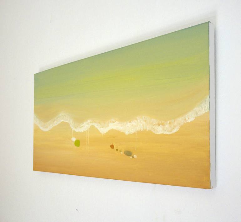 Original Minimalism Beach Painting by Zenia Dimitrakopoulou