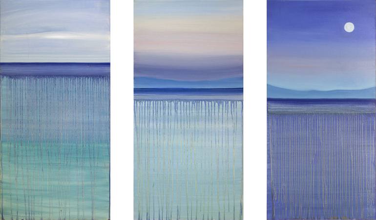 Original Abstract Seascape Painting by Zenia Dimitrakopoulou