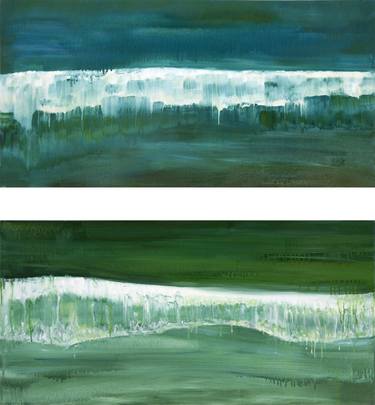 Original Abstract Water Paintings by Zenia Dimitrakopoulou