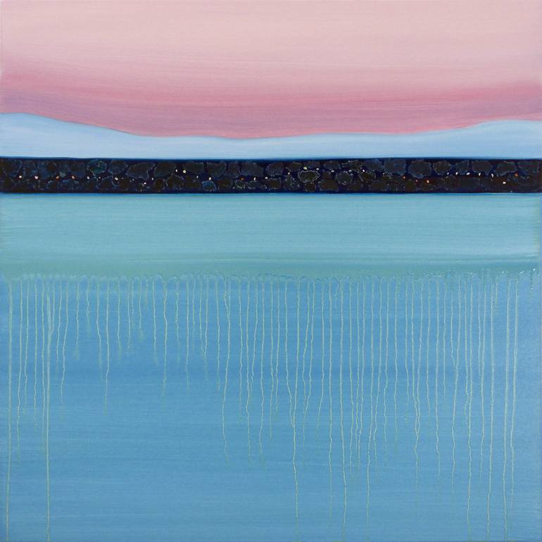 Original Abstract Seascape Painting by Zenia Dimitrakopoulou