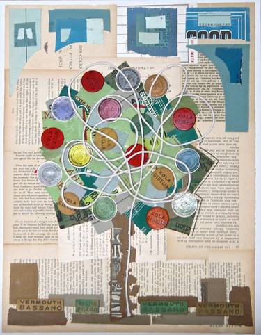 Original Cubism Nature Collage by James Cuming