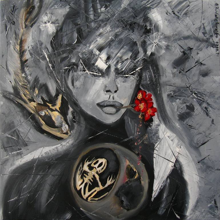 Death. Triptych. Death, Genesis, Birth Painting by Oksana Budnichenko ...