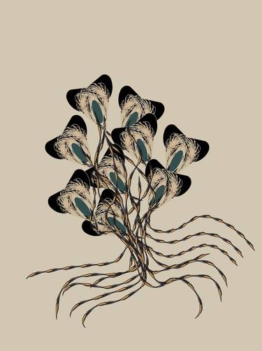 Print of Abstract Tree Mixed Media by Oksana Budnichenko