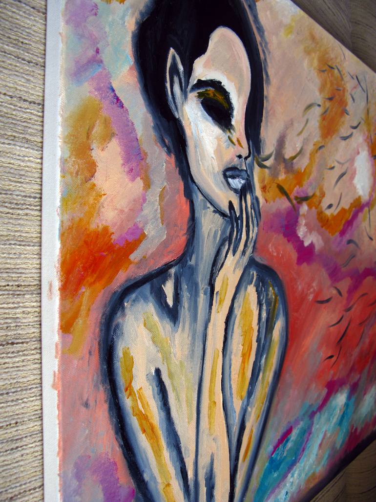 Original Expressionism Women Painting by Oksana Budnichenko