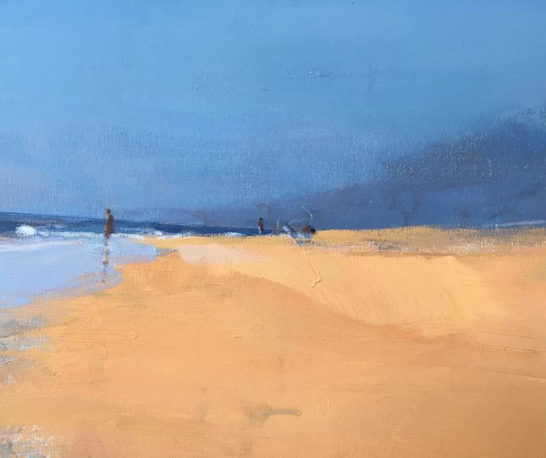 Original Figurative Beach Painting by CARMEN MERINO 