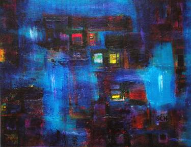 Original Abstract Expressionism Cities Paintings by Scott Haley