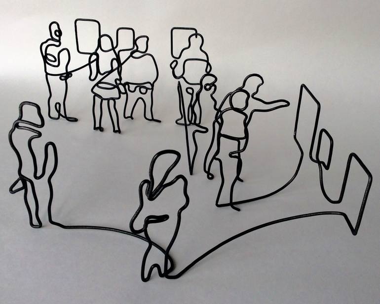 Original Figurative People Sculpture by Tom Hogan