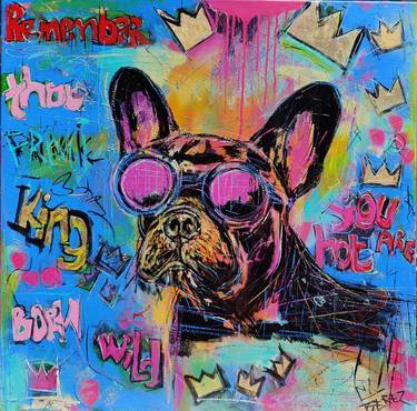 Original Abstract Dogs Paintings by Serge Berezjak