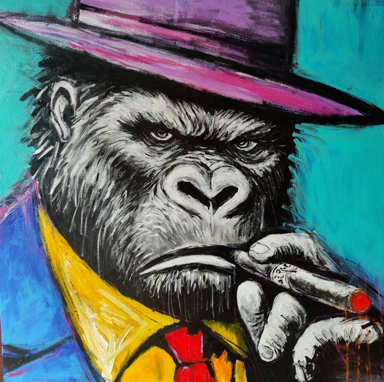 Original Abstract Expressionism Animal Paintings by Serge Berezjak
