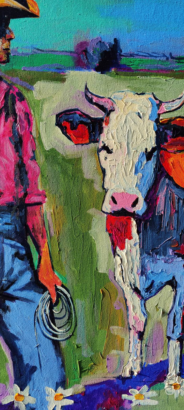 Original Abstract Expressionism Men Painting by Serge Bereziac