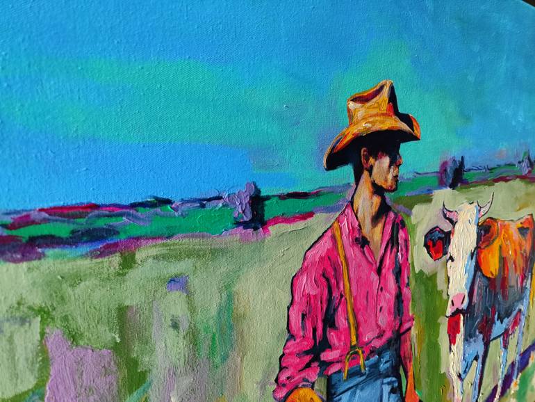 Original Abstract Expressionism Men Painting by Serge Bereziac
