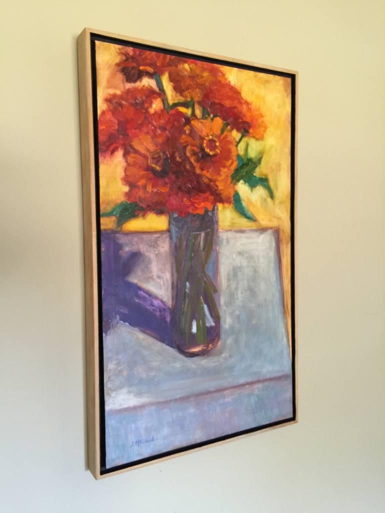 Original Expressionism Floral Painting by Janet Howard-Fatta