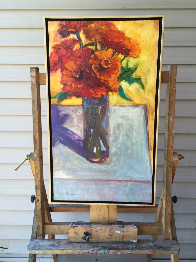 Original Expressionism Floral Painting by Janet Howard-Fatta