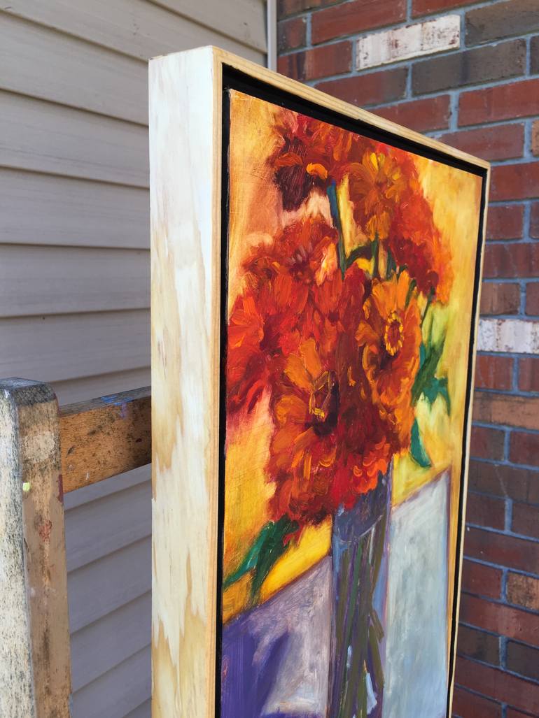 Original Expressionism Floral Painting by Janet Howard-Fatta