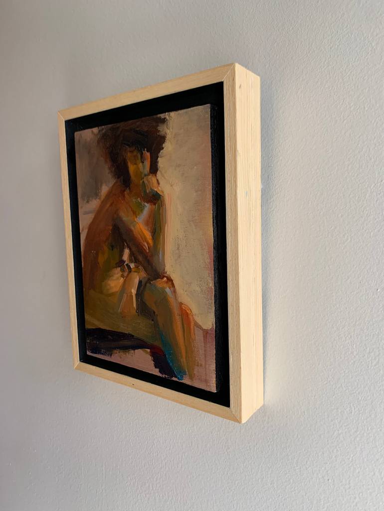 Original Impressionism Nude Painting by Janet Howard-Fatta