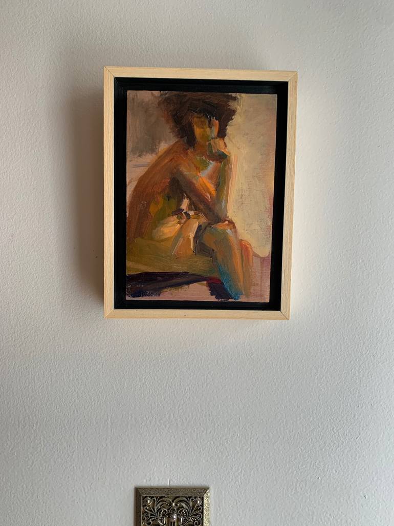 Original Impressionism Nude Painting by Janet Howard-Fatta
