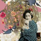 Japanese girl with white cat by Di Lin