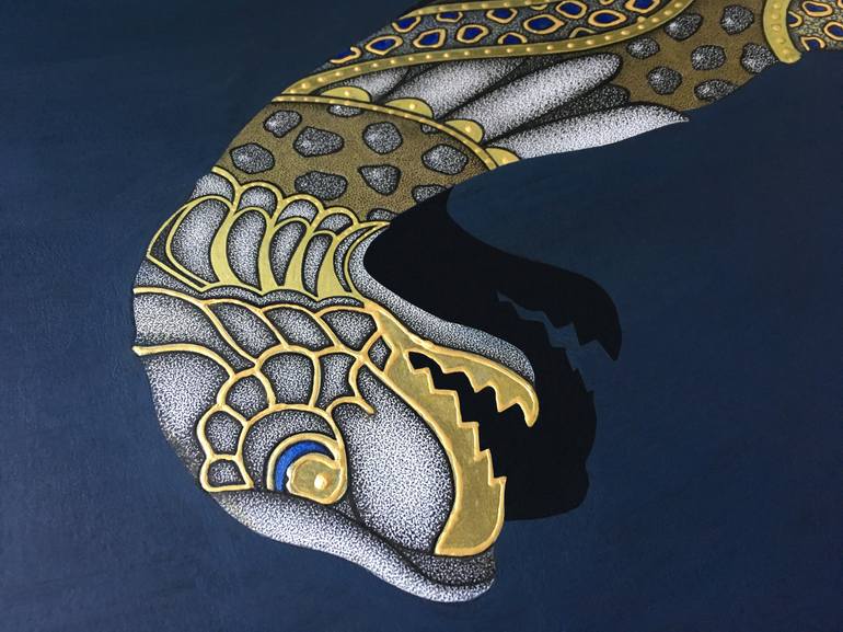 Original stippling Animal Painting by Yelena York