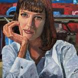 Mia Wallace Palette Knife Painting by Mark Robert Haywood