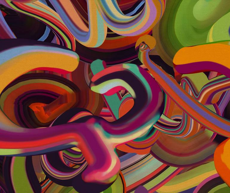 Original Art Deco Abstract Digital by Czar Catstick