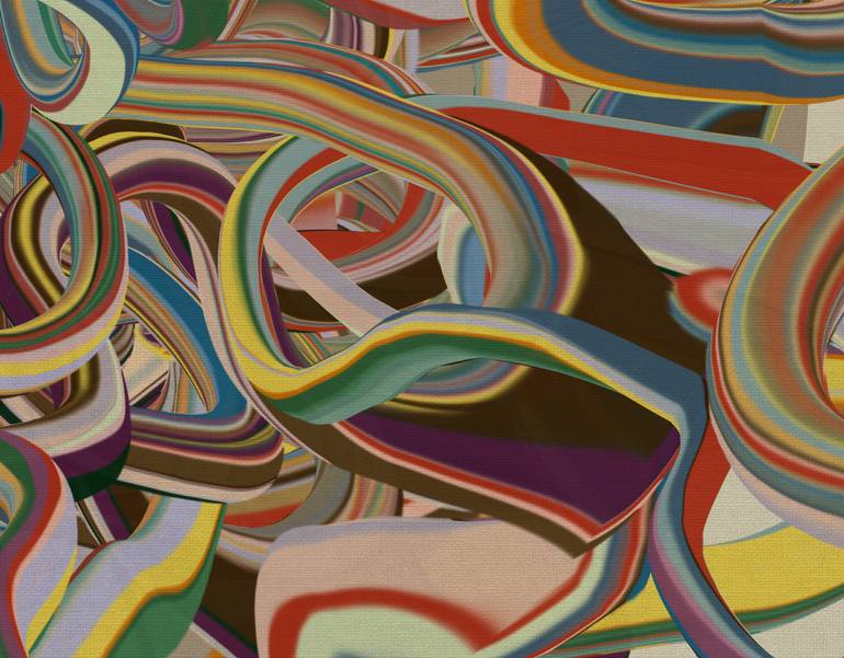Original Art Deco Abstract Digital by Czar Catstick