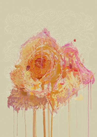 Print of Abstract Expressionism Floral Digital by Czar Catstick