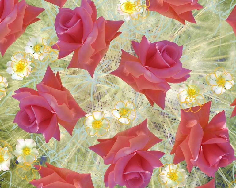 Original Abstract Floral Digital by Czar Catstick