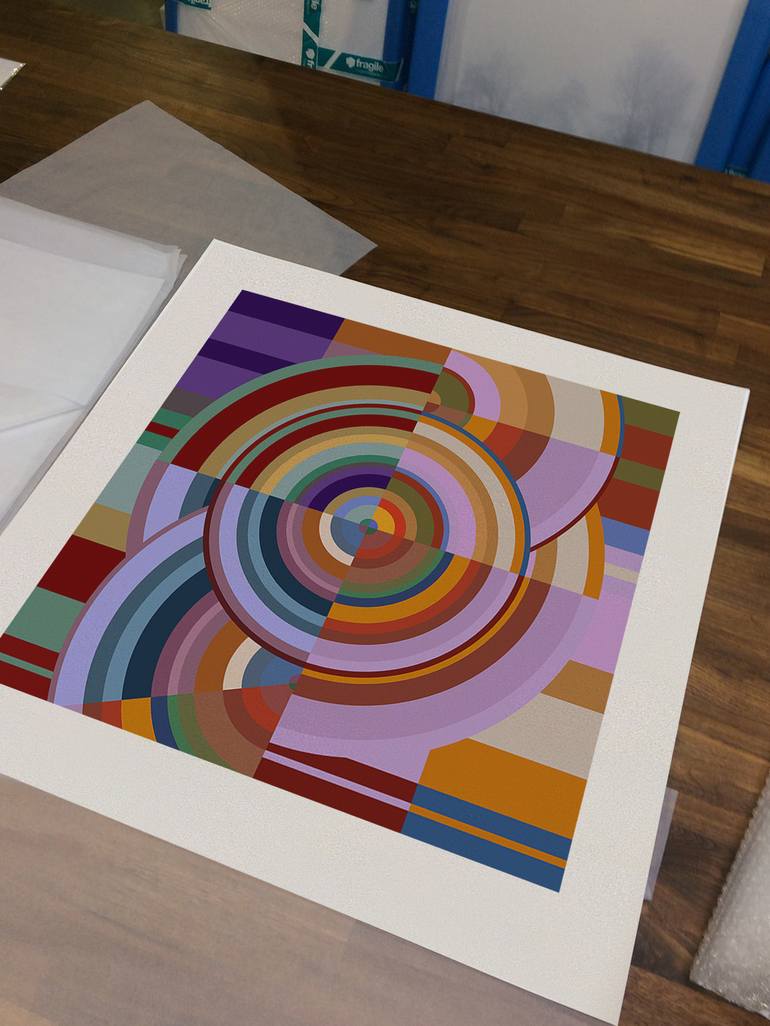 Original Abstract Geometric Printmaking by Czar Catstick