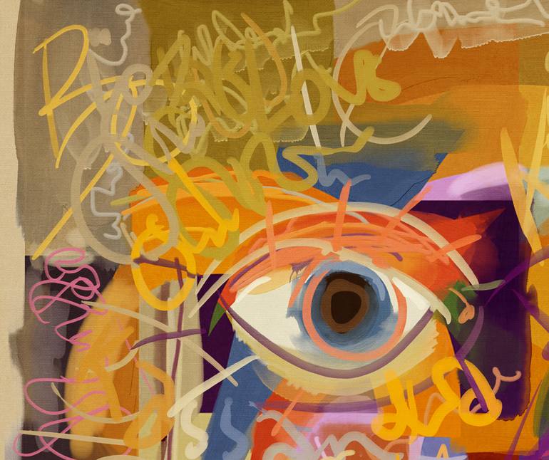 Original Abstract Expressionism Pop Culture/Celebrity Printmaking by Czar Catstick