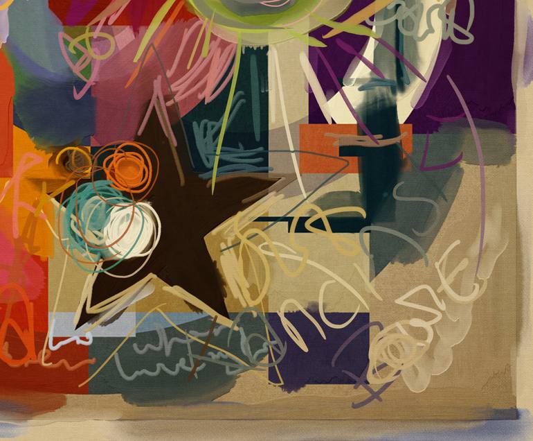 Original Abstract Expressionism Pop Culture/Celebrity Printmaking by Czar Catstick